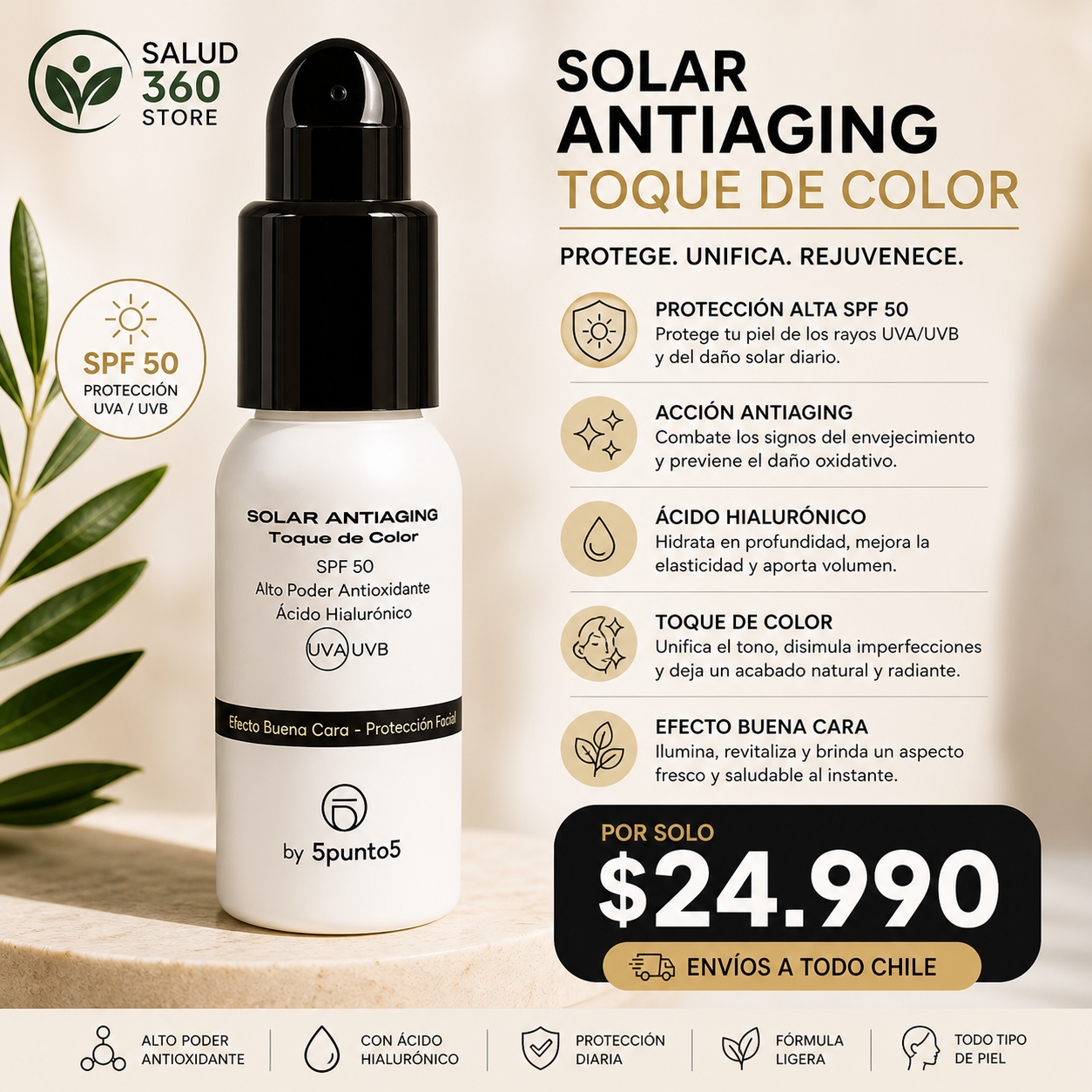 Solar antiaging