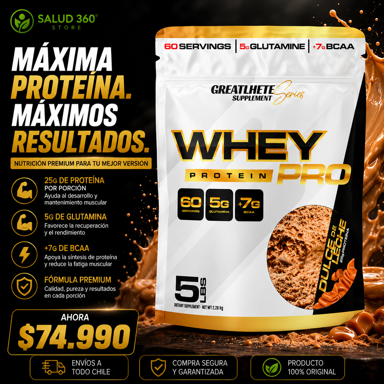 Proteina whey pro 5 lb bolsa