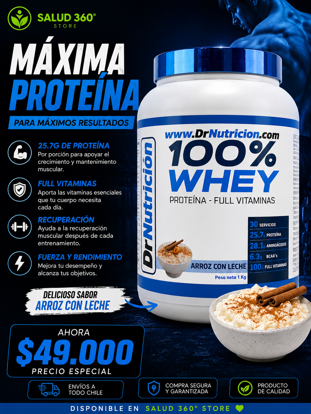 Proteina whey 2 lb dr nutricion