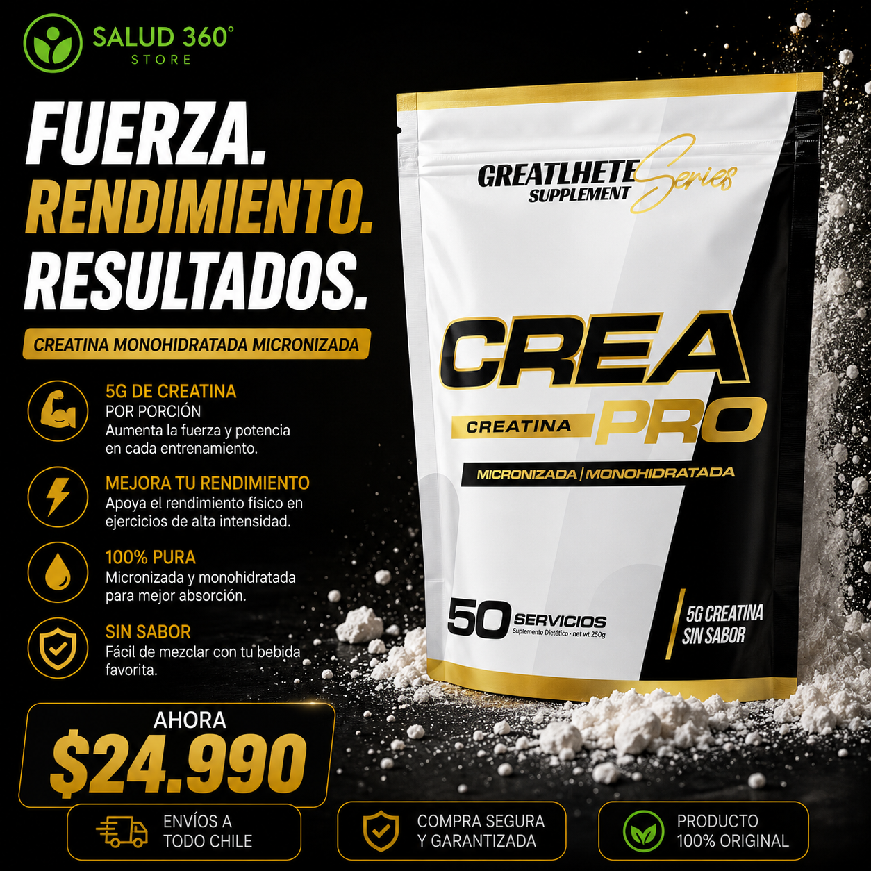 Creatina Monohidratada 50 serv bolsa