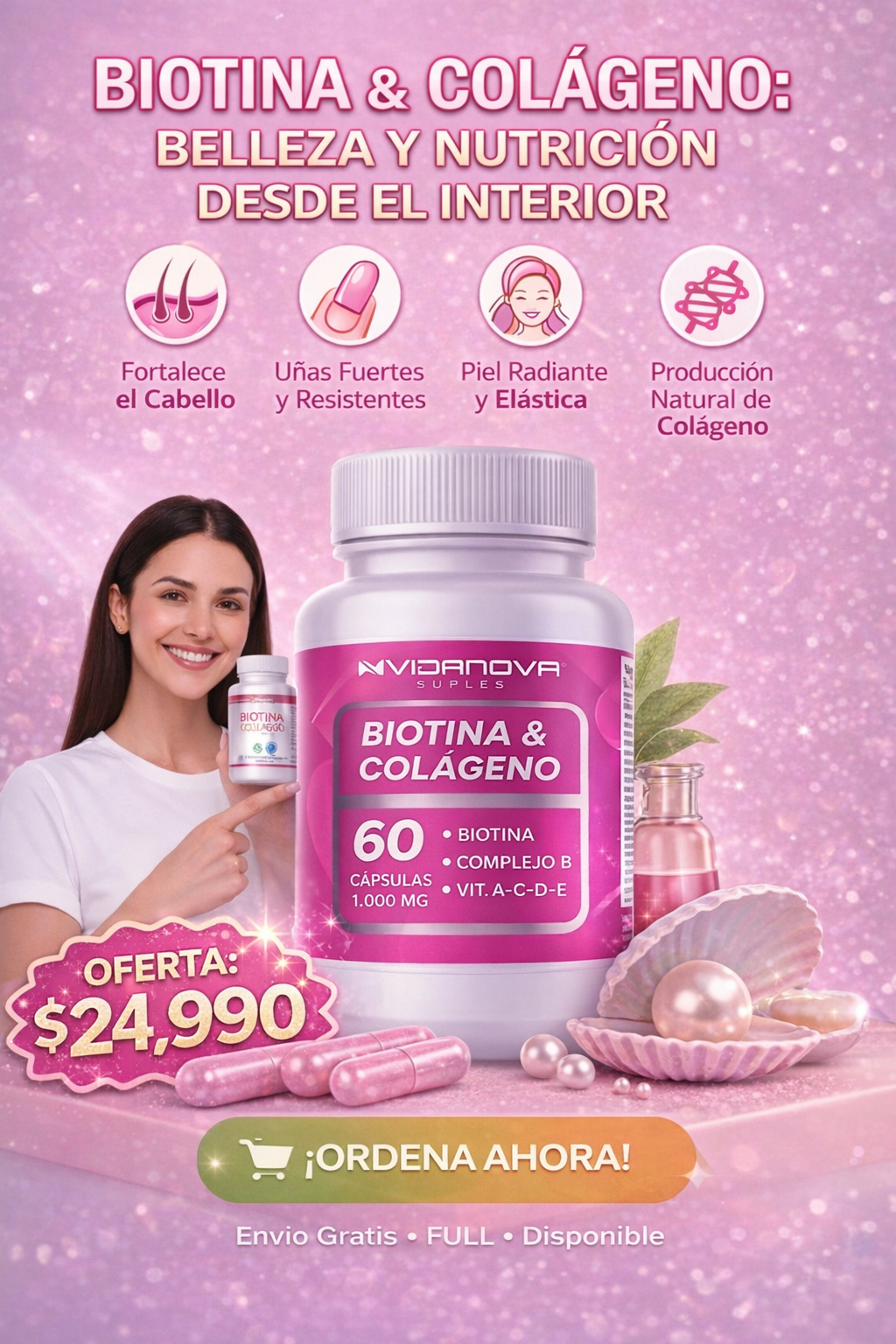 ✨Biotina Colageno 1000mg 60caps